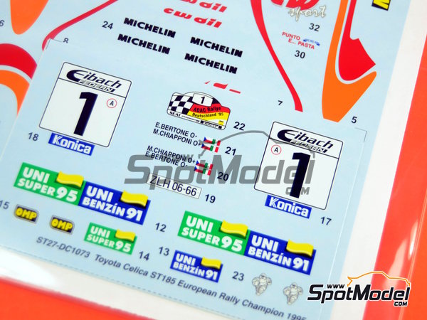 Image 6: Toyota Celica Turbo 4WD (ST185) sponsored by CW Sport Oil - ADAC Deutschland Rally 1995 | Marking / livery in 1/24 scale manufactured by Studio27 (ref.&nbsp;ST27-DC1073, also 4545310011088 and DC1073)