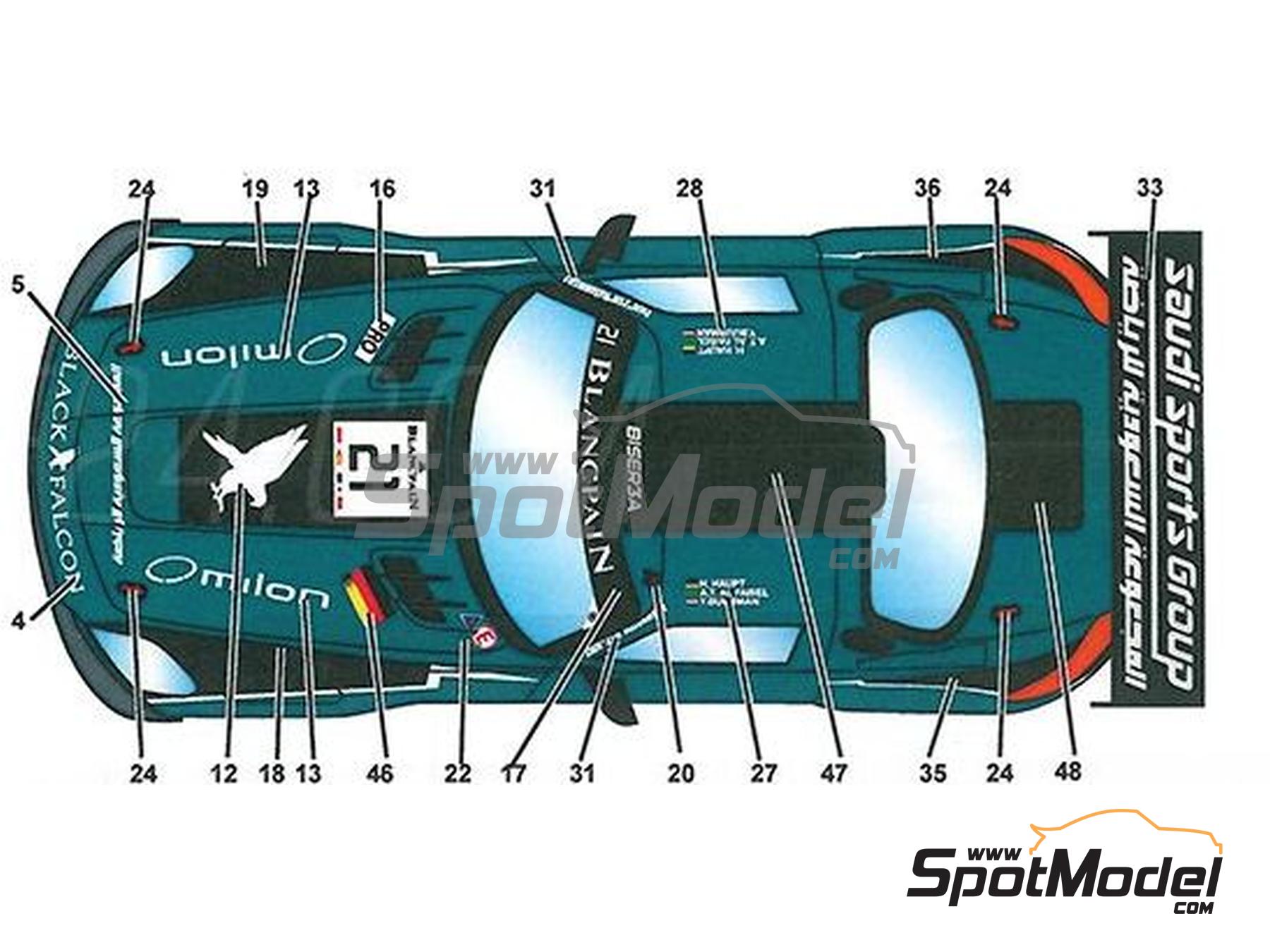 Image 2: Mercedes SLS GT3 Equipo Black Falcon patrocinado por Fosroc - Blancpain Endurance Series 2015 | Decoraci&oacute;n en escala&nbsp;1/24 fabricado por Studio27 (ref.&nbsp;ST27-DC1095, tambien 4545310011774 y DC1095)