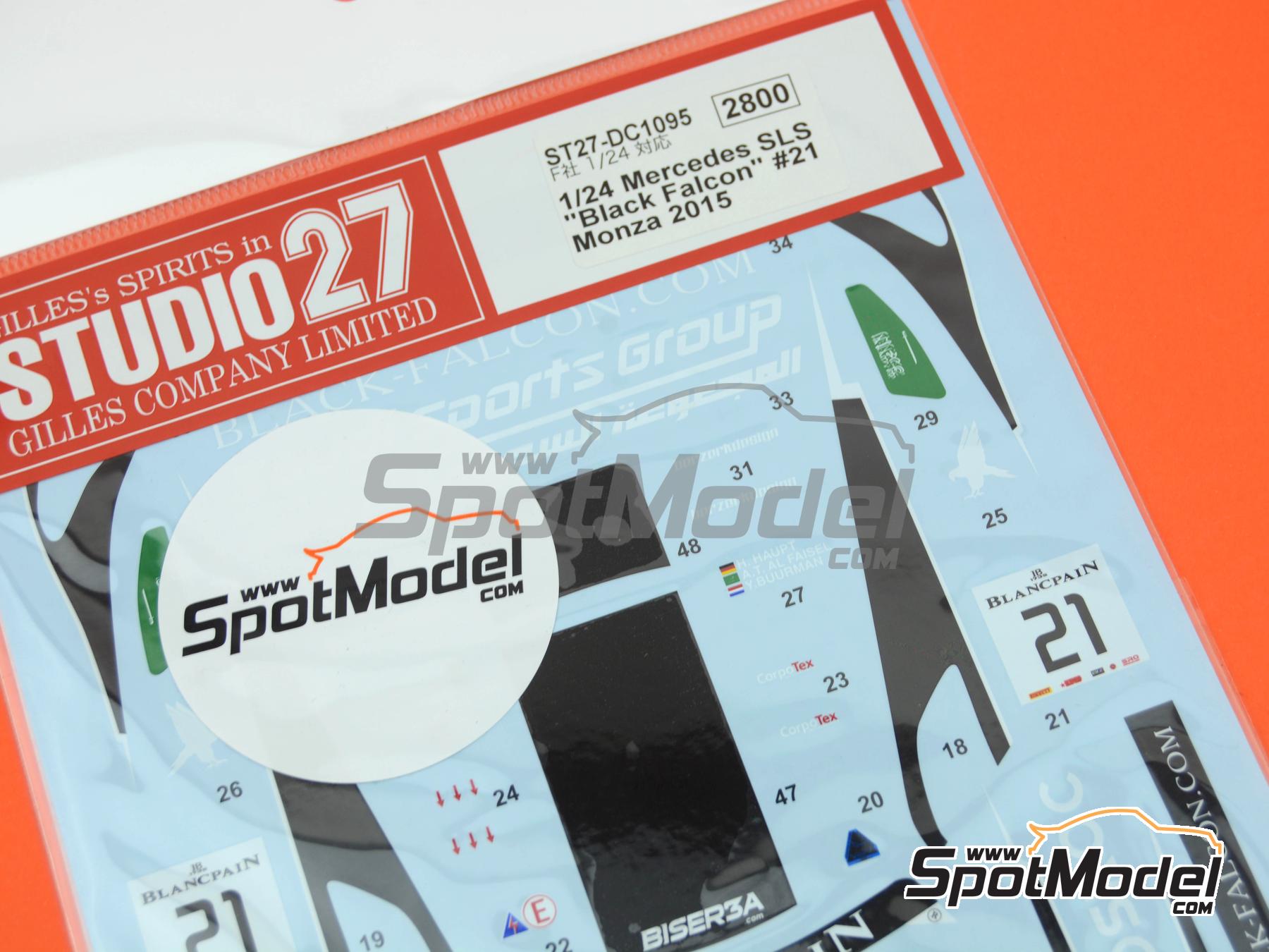 Image 5: Mercedes SLS GT3 Equipo Black Falcon patrocinado por Fosroc - Blancpain Endurance Series 2015 | Decoraci&oacute;n en escala&nbsp;1/24 fabricado por Studio27 (ref.&nbsp;ST27-DC1095, tambien 4545310011774 y DC1095)
