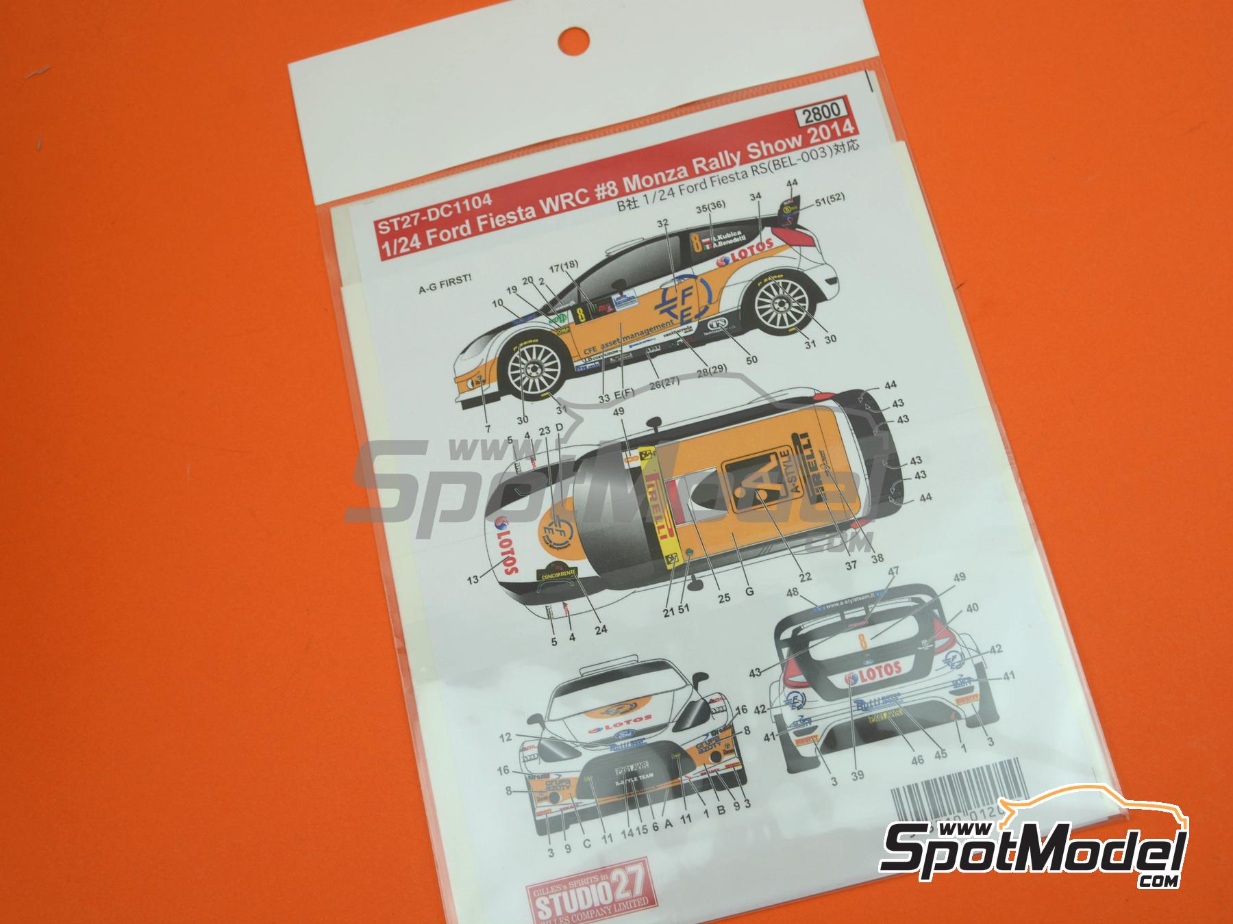 Image 5: Ford Fiesta RS WRC A-Style Team sponsored by Lotos - Monza Rally Show 2014 | Marking / livery in 1/24 scale manufactured by Studio27 (ref.&nbsp;ST27-DC1104, also 4545310012054 and DC1104)
