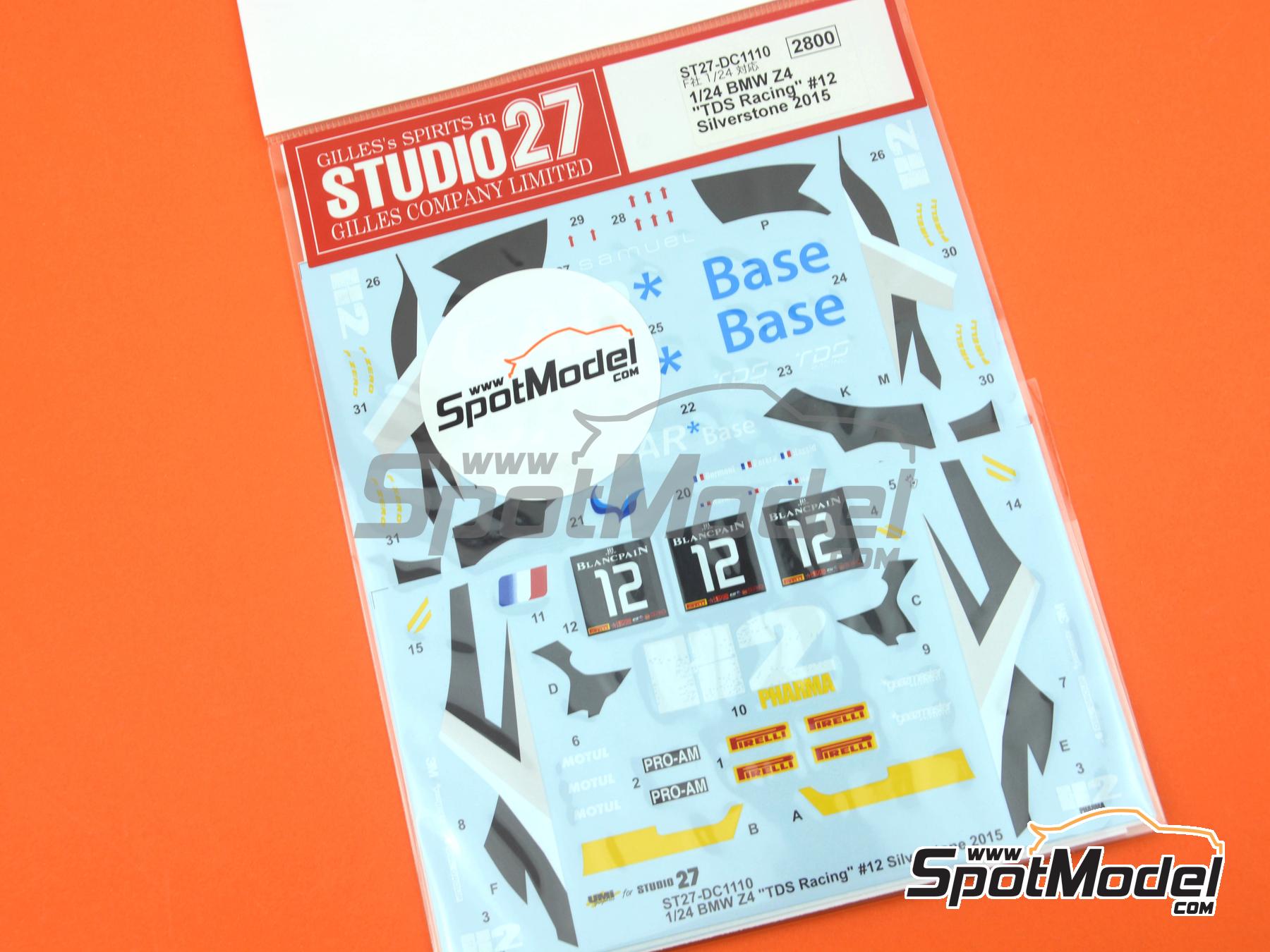Image 5: BMW Z4 GT3 TDS Racing Team sponsored by Car Base - Blancpain Endurance Series 2015 | Marking / livery in 1/24 scale manufactured by Studio27 (ref. ST27-DC1110, also 4545310012337 and DC1110)