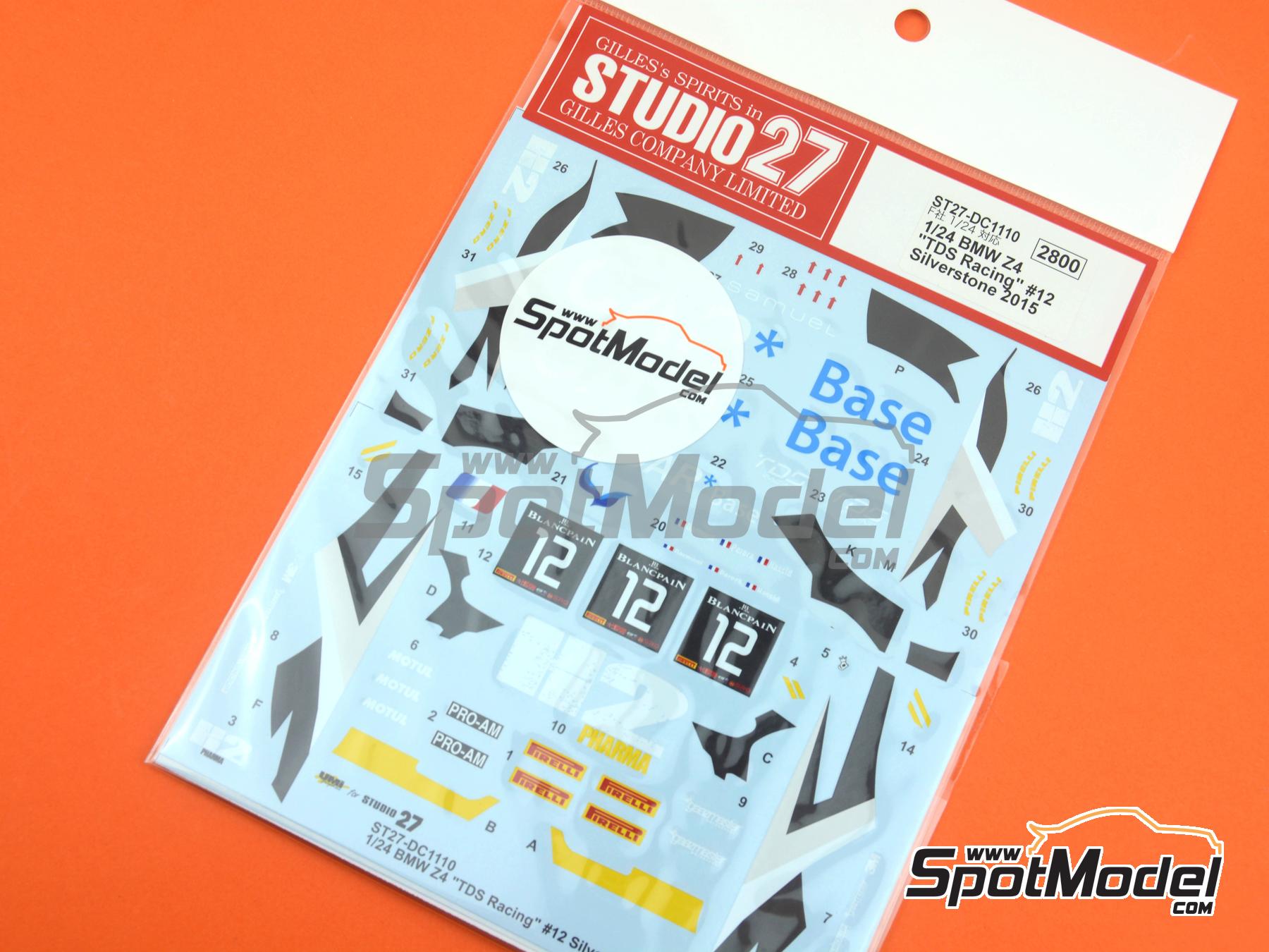 Image 6: BMW Z4 GT3 TDS Racing Team sponsored by Car Base - Blancpain Endurance Series 2015 | Marking / livery in 1/24 scale manufactured by Studio27 (ref. ST27-DC1110, also 4545310012337 and DC1110)