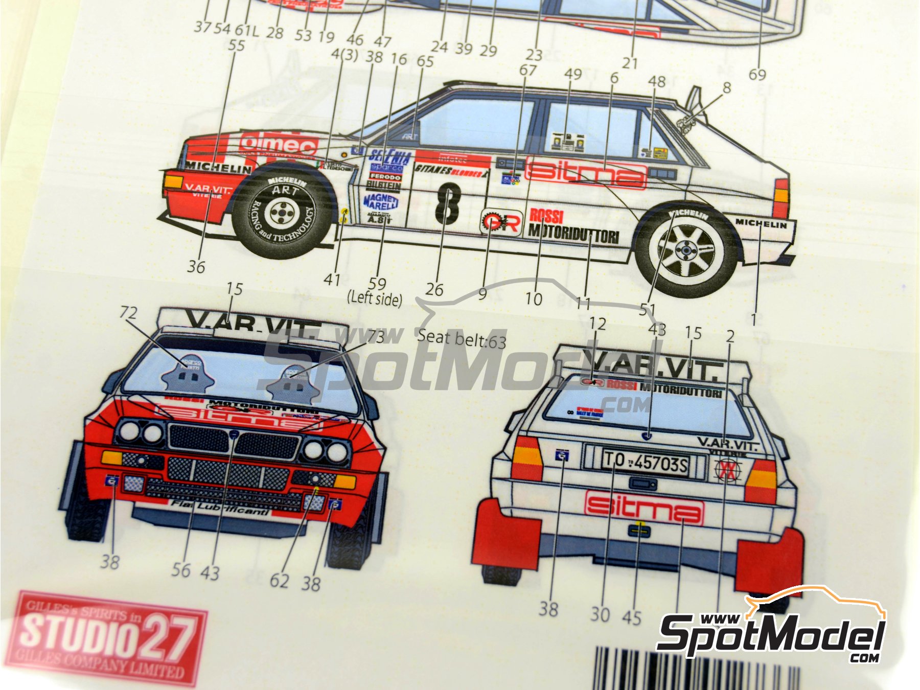 Lancia Super Delta 1993 decals Rally #6
