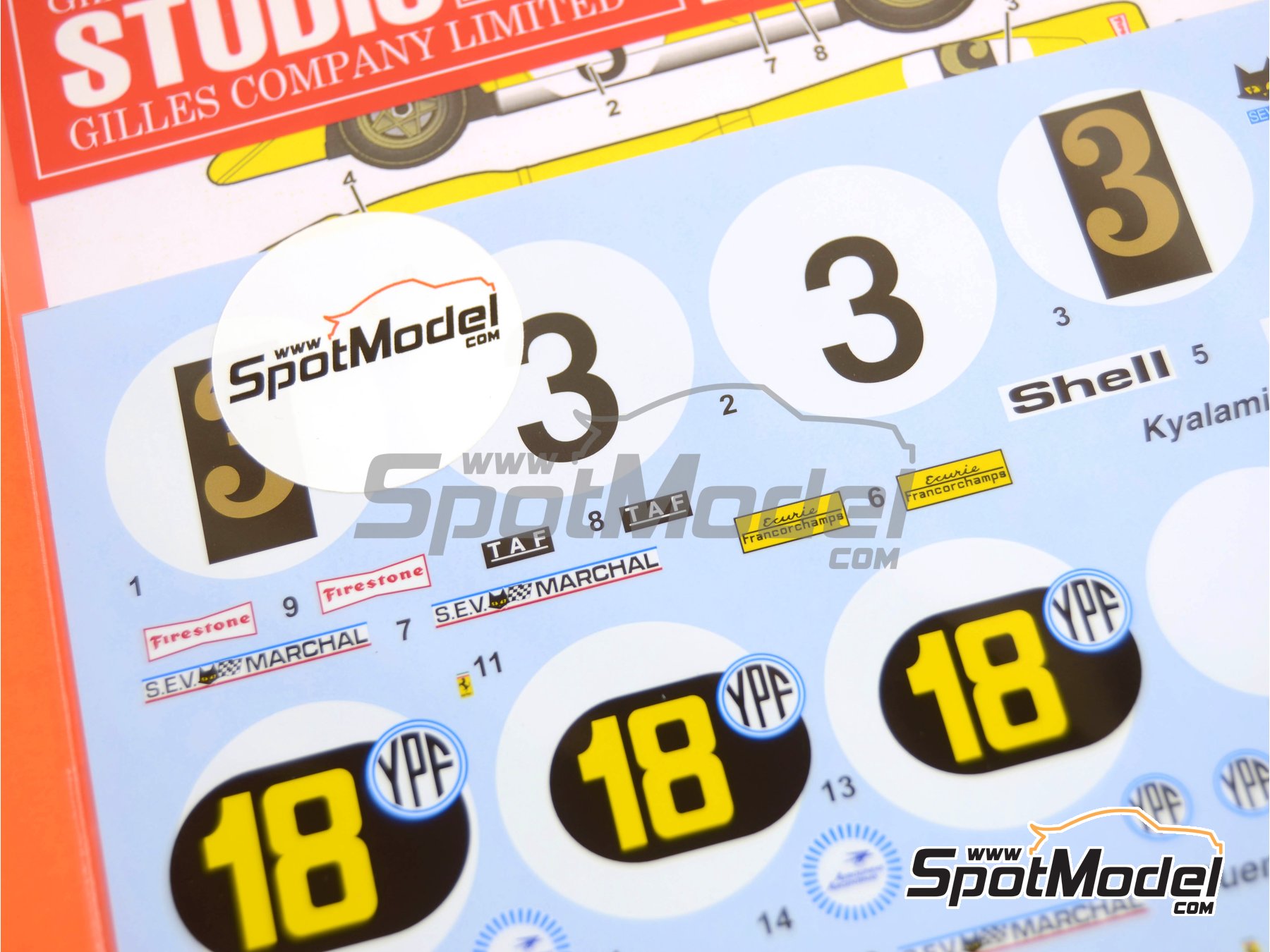 Image 3: Ferrari 512S sponsored by Ecuria Francorchamps - 1000 Kms Buenos Aires, 24 Hours of Daytona, 500 Km Kyalami 1970 and 1971 | Marking / livery in 1/24 scale manufactured by Studio27 (ref.&nbsp;ST27-DC1124, also 4545310012672 and DC1124)