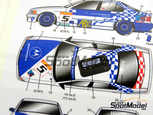Image 2: BMW 318i sponsored by Motorola Pagers Racing - Guia Race of Macau 1994 | Marking / livery in 1/24 scale manufactured by Studio27 (ref.&nbsp;ST27-DC1127, also 4545310012863 and DC1127)