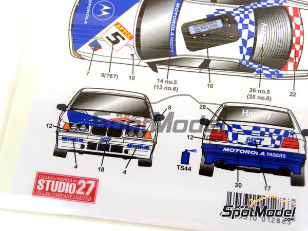 Image 3: BMW 318i sponsored by Motorola Pagers Racing - Guia Race of Macau 1994 | Marking / livery in 1/24 scale manufactured by Studio27 (ref.&nbsp;ST27-DC1127, also 4545310012863 and DC1127)
