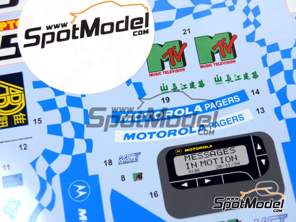 Image 5: BMW 318i sponsored by Motorola Pagers Racing - Guia Race of Macau 1994 | Marking / livery in 1/24 scale manufactured by Studio27 (ref.&nbsp;ST27-DC1127, also 4545310012863 and DC1127)