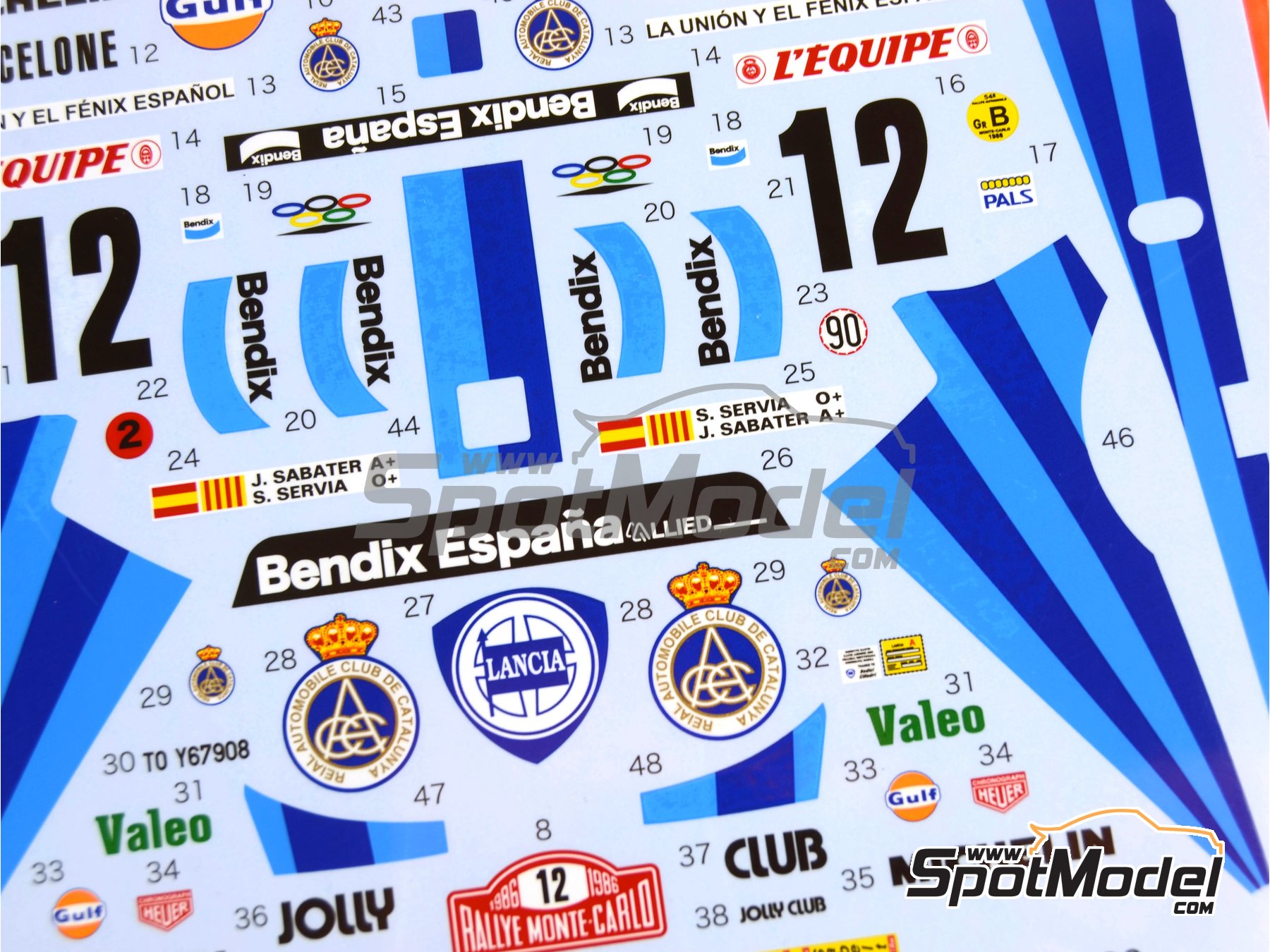 Image 6: Lancia 037 Rally sponsored by RACC Bendix Espa&ntilde;a - Monte Carlo Rally - Rallye Automobile de Monte-Carlo 1986 | Marking / livery in 1/24 scale manufactured by Studio27 (ref.&nbsp;ST27-DC1130, also 4545310012917 and DC1130)