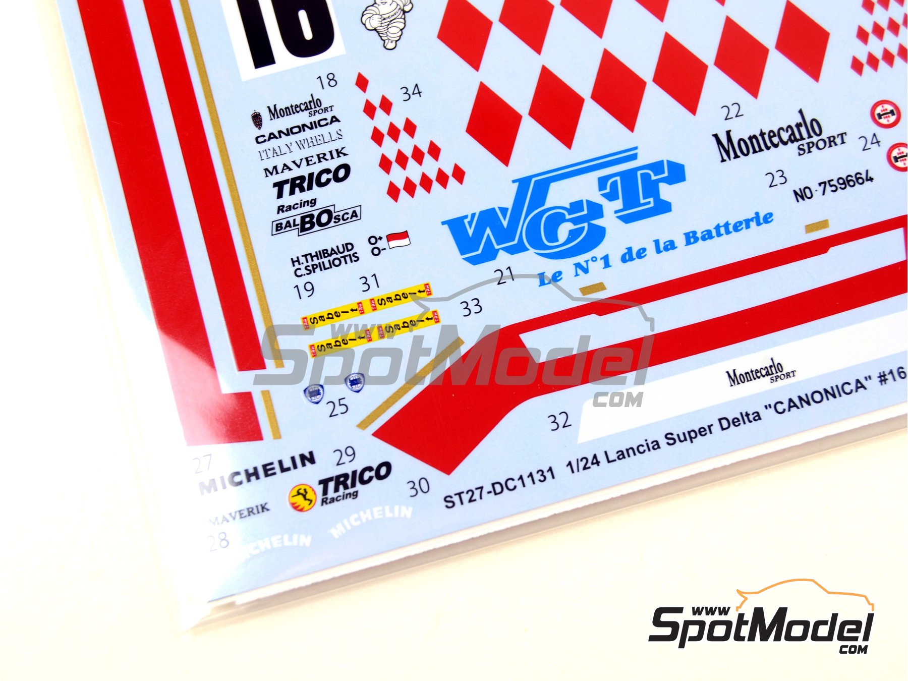 Image 6: Lancia Super Delta Deltona HF Integrale sponsored by Canonica - Monte Carlo Rally - Rallye Automobile de Monte-Carlo 1993 | Marking / livery in 1/24 scale manufactured by Studio27 (ref. ST27-DC1131, also 4545310012948 and DC1131)