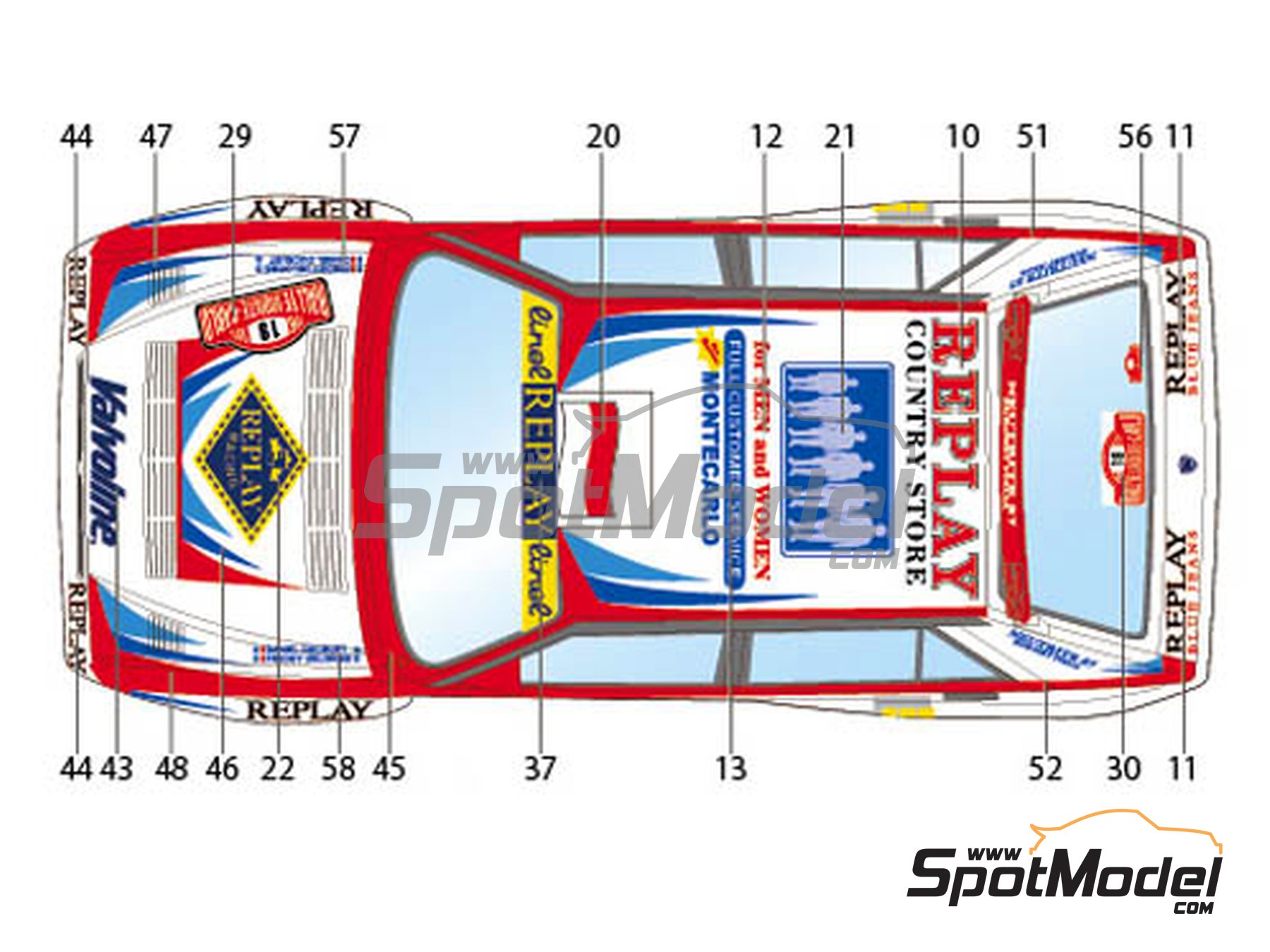 Image 2: Lancia Super Delta sponsored by Valvoline - Monte Carlo Rally - Rallye Automobile de Monte-Carlo 1996 | Marking / livery in 1/24 scale manufactured by Studio27 (ref.&nbsp;ST27-DC1132, also 4545310013020 and DC1132)