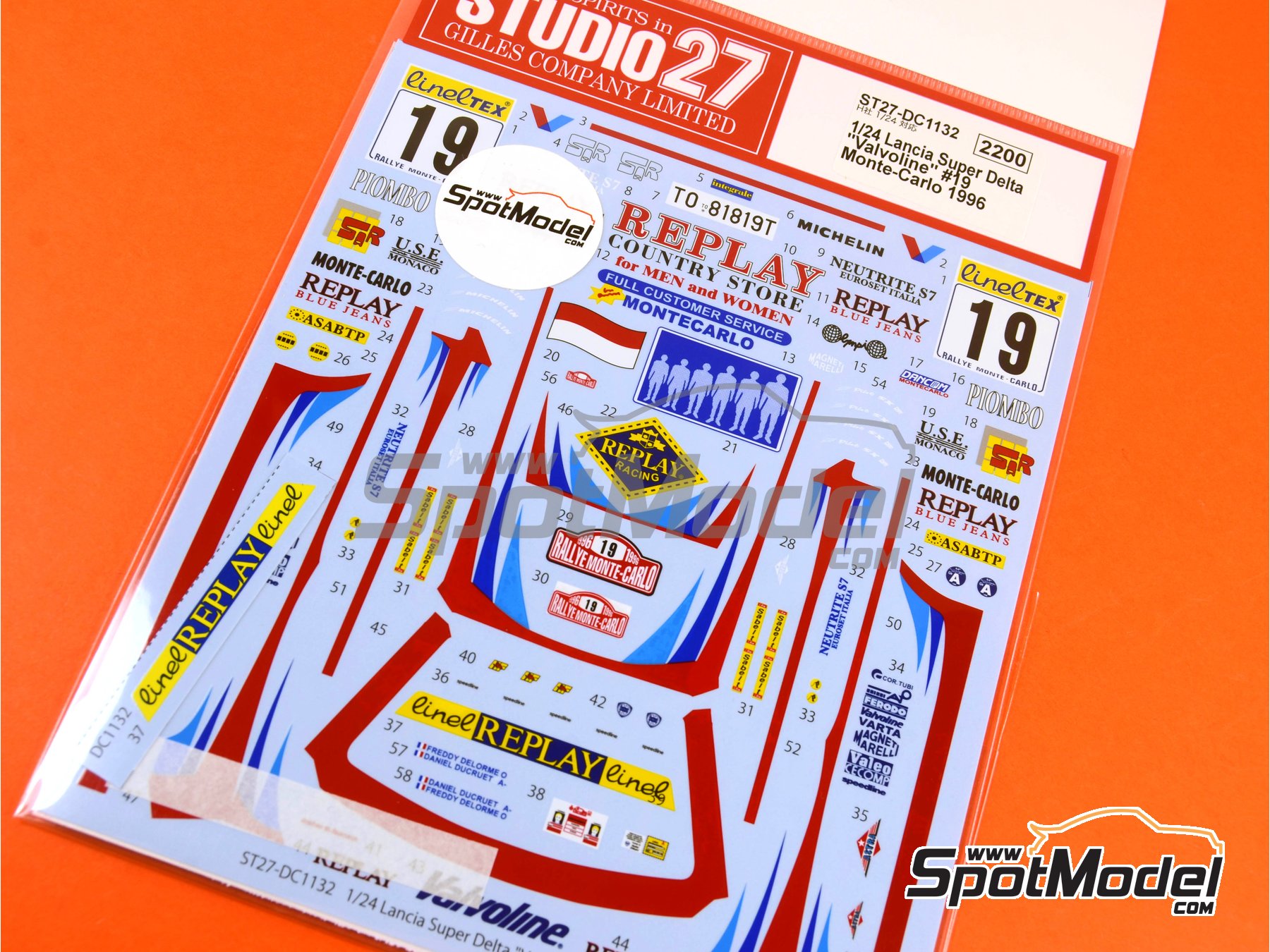 Image 4: Lancia Super Delta sponsored by Valvoline - Monte Carlo Rally - Rallye Automobile de Monte-Carlo 1996 | Marking / livery in 1/24 scale manufactured by Studio27 (ref.&nbsp;ST27-DC1132, also 4545310013020 and DC1132)