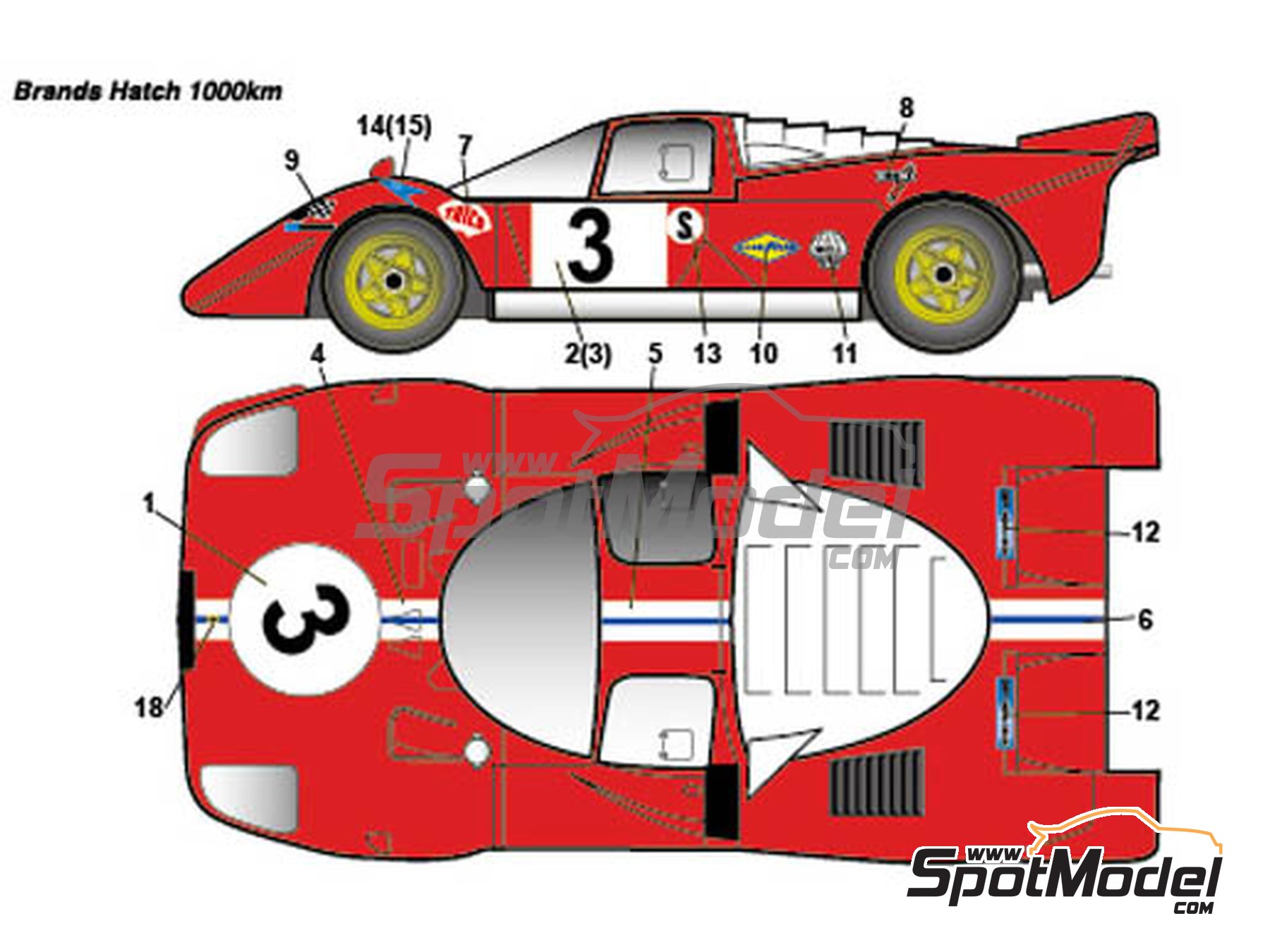Decals Ferrari 512 BB Le Mans 1979 64  1:32 1:43 1:24 1:18 calcas 
