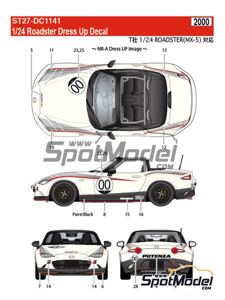 Studio27 DC1141: Marking / livery 1/24 scale - Mazda MX-5 Roadster