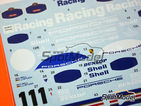 Image 4: Porsche 962C sponsored by Rothmans - Monza 1000 Kilometres, SPA Francorchamps 1000 Kms , 6 Hours Silverstone 1986 | Marking / livery in 1/24 scale manufactured by Studio27 (ref.&nbsp;ST27-DC1164, also 4545310013976 and DC1164)