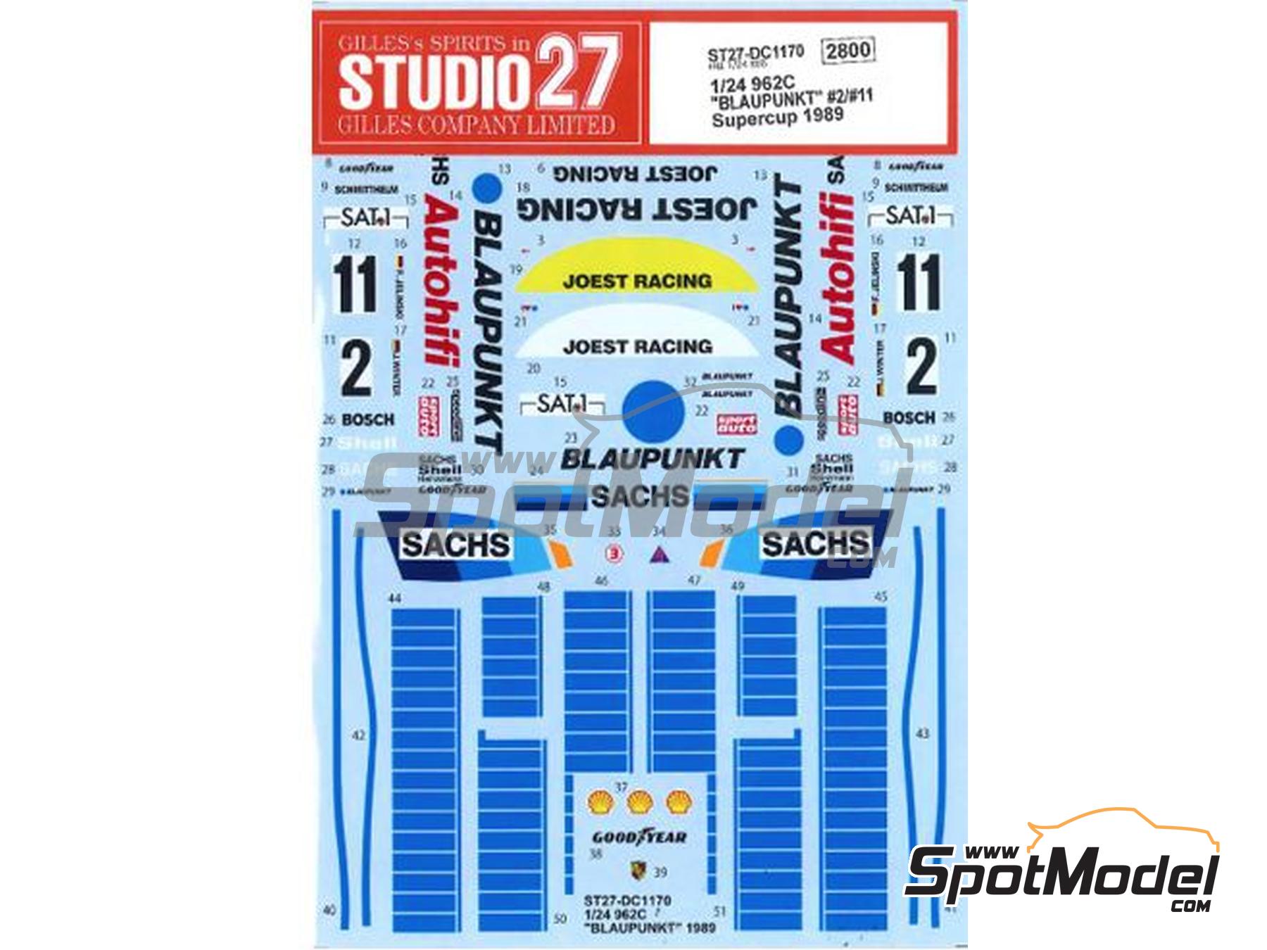 Studio27 DC1170: Marking / livery 1/24 scale - Porsche 962C