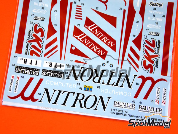 Image 5: BMW M3 E30 patrocinado por Unitron Computer - DTM - Deutsche Tourenwagen Masters 1991 | Decoración en escala 1/24 fabricado por Studio27 (ref. ST27-DC1174, tambien 4545310014706 y DC1174)