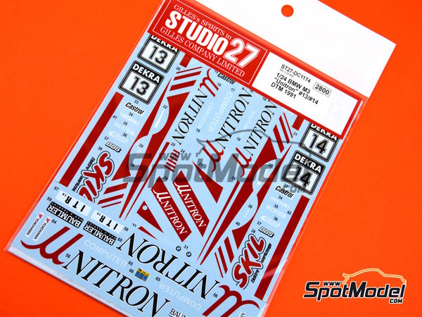 Image 6: BMW M3 E30 patrocinado por Unitron Computer - DTM - Deutsche Tourenwagen Masters 1991 | Decoración en escala 1/24 fabricado por Studio27 (ref. ST27-DC1174, tambien 4545310014706 y DC1174)