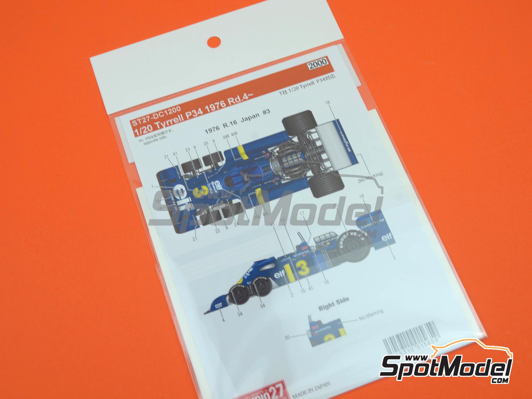 Image 5: Tyrrell Ford P34 sponsored by Elf - Formula 1 World Championship 1976 | Marking / livery in 1/20 scale manufactured by Studio27 (ref.&nbsp;ST27-DC1200, also 4545310015659 and DC1200)