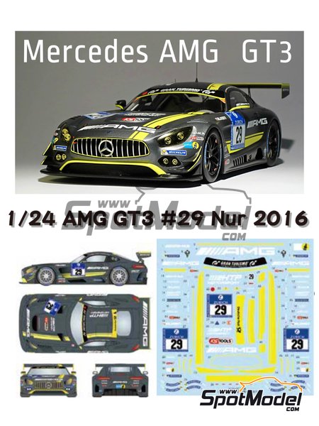 Mercedes AMG GT3 HTP Motorsport - 24 Hours N&uuml;rburgring 2016 | Marking / livery in 1/24 scale manufactured by Studio27 (ref.&nbsp;ST27-DC1209) image