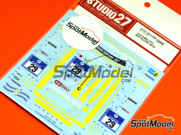 Image 2: Mercedes AMG GT3 HTP Motorsport - 24 Hours N&uuml;rburgring 2016 | Marking / livery in 1/24 scale manufactured by Studio27 (ref.&nbsp;ST27-DC1209)