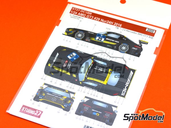 Image 3: Mercedes AMG GT3 HTP Motorsport - 24 Hours N&uuml;rburgring 2016 | Marking / livery in 1/24 scale manufactured by Studio27 (ref.&nbsp;ST27-DC1209)