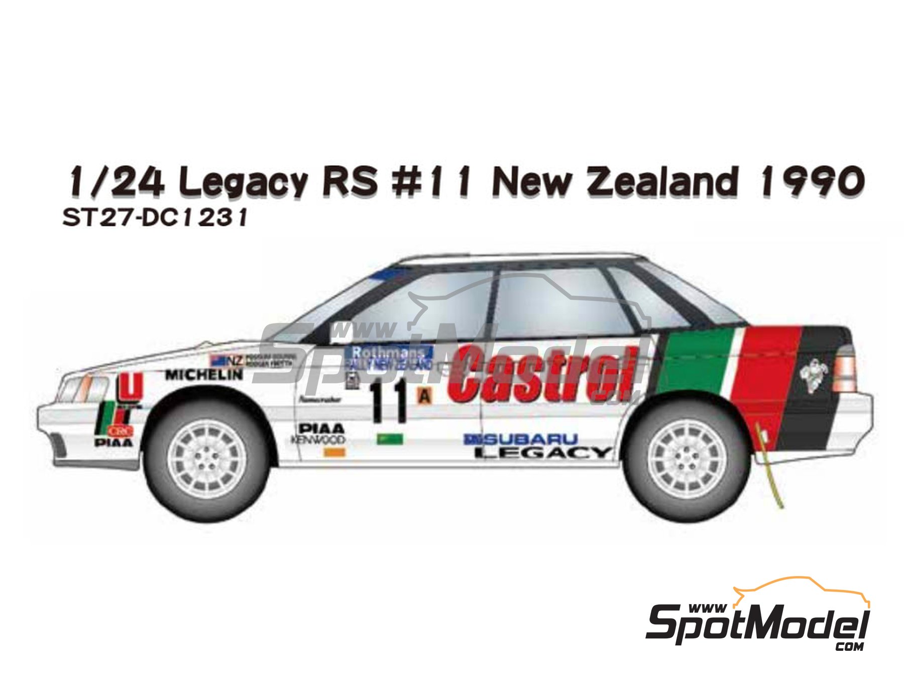 Image 1: Subaru Legacy RS Group A Subaru Rally Team sponsored by Castrol - New Zealand Rally 1990 | Marking / livery in 1/24 scale manufactured by Studio27 (ref.&nbsp;ST27-DC1231, also 4545310019053 and DC1231)