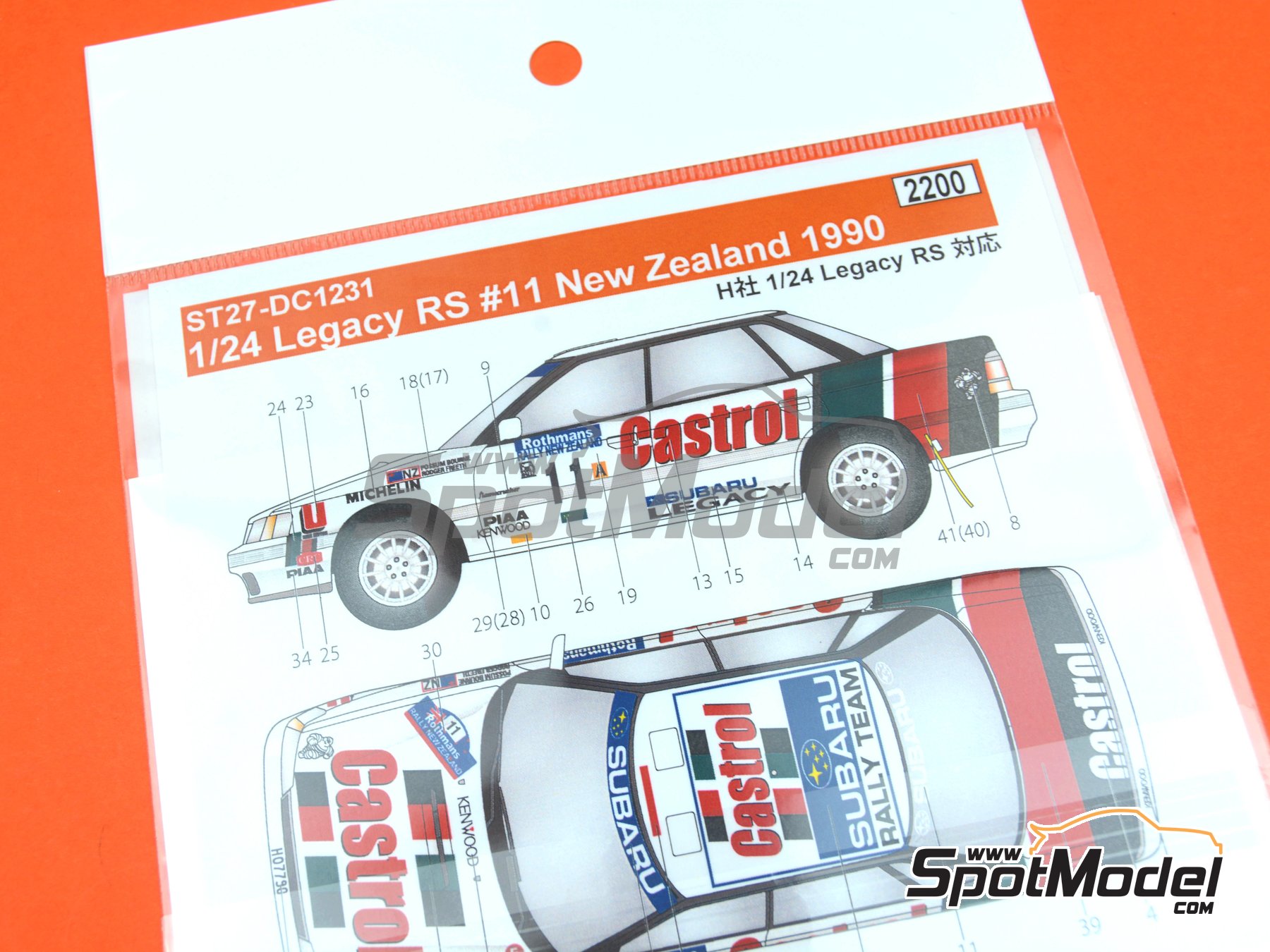 Image 6: Subaru Legacy RS Group A Subaru Rally Team sponsored by Castrol - New Zealand Rally 1990 | Marking / livery in 1/24 scale manufactured by Studio27 (ref.&nbsp;ST27-DC1231, also 4545310019053 and DC1231)