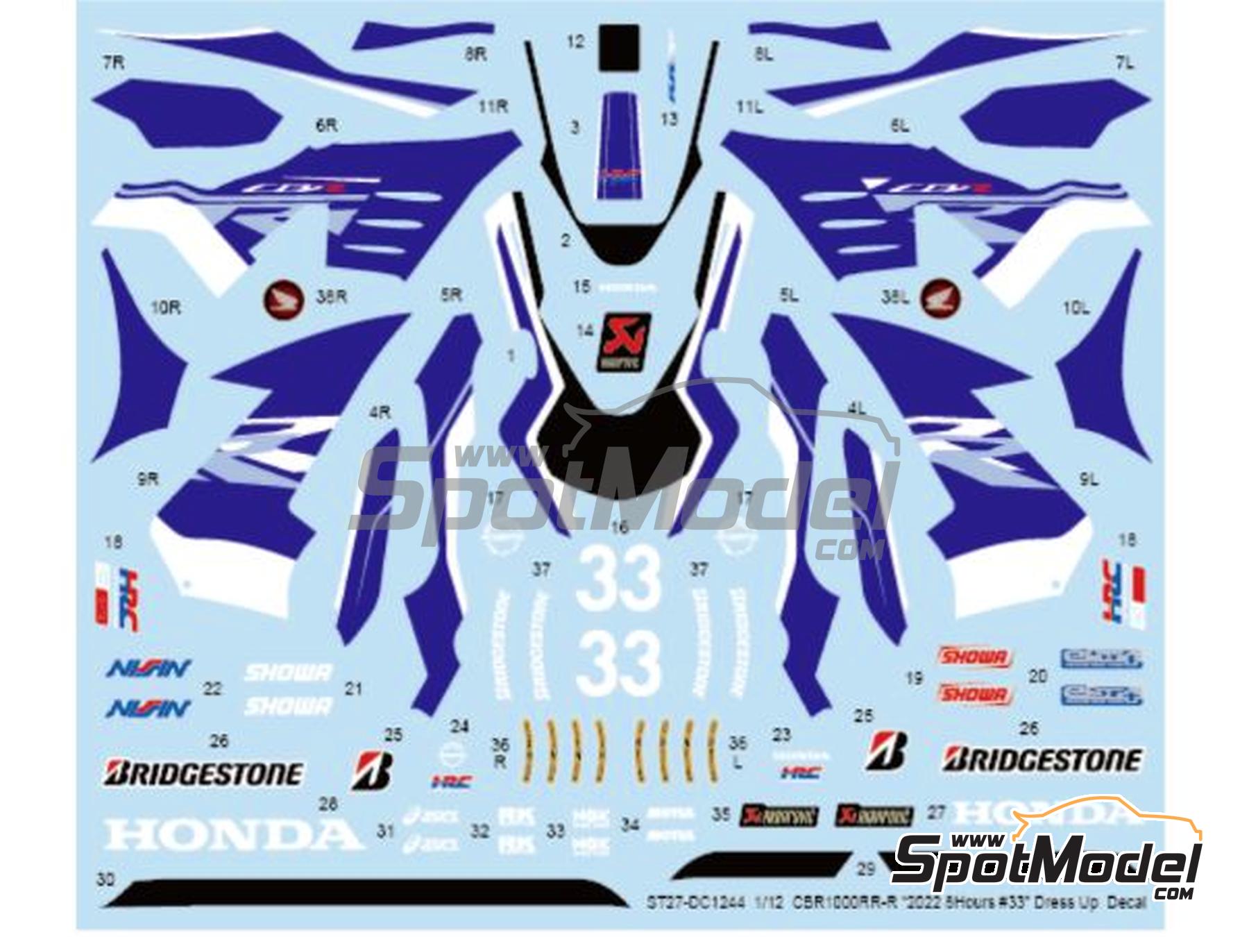 Studio27 DC1244: Marking / livery 1/12 scale - Honda CBR1000RR-R