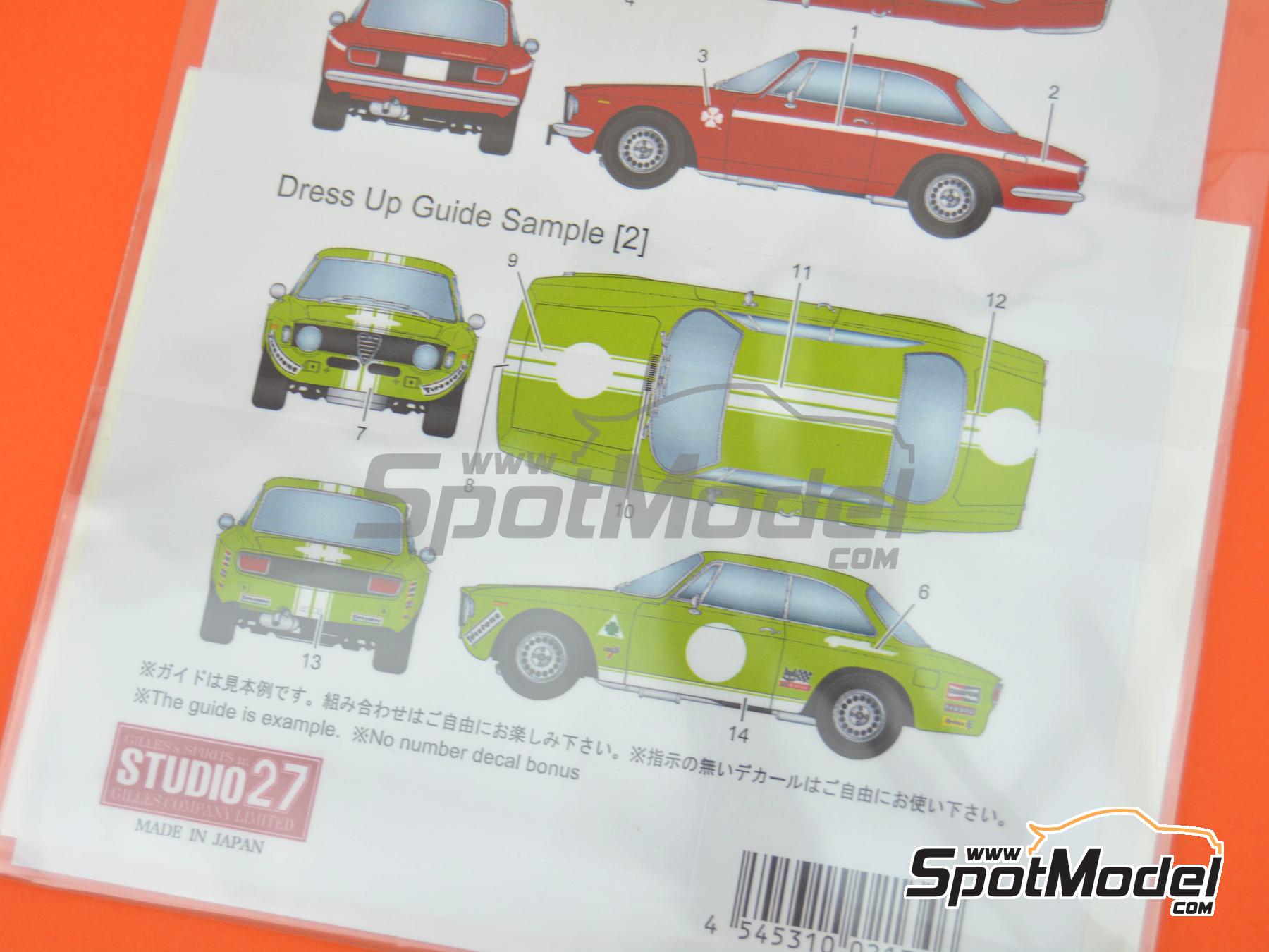 Image 5: Alfa Romeo Giulia Sprint GTA | Marking / livery in 1/24 scale manufactured by Studio27 (ref. ST27-DC1251, also 4545310021346 and DC1251)