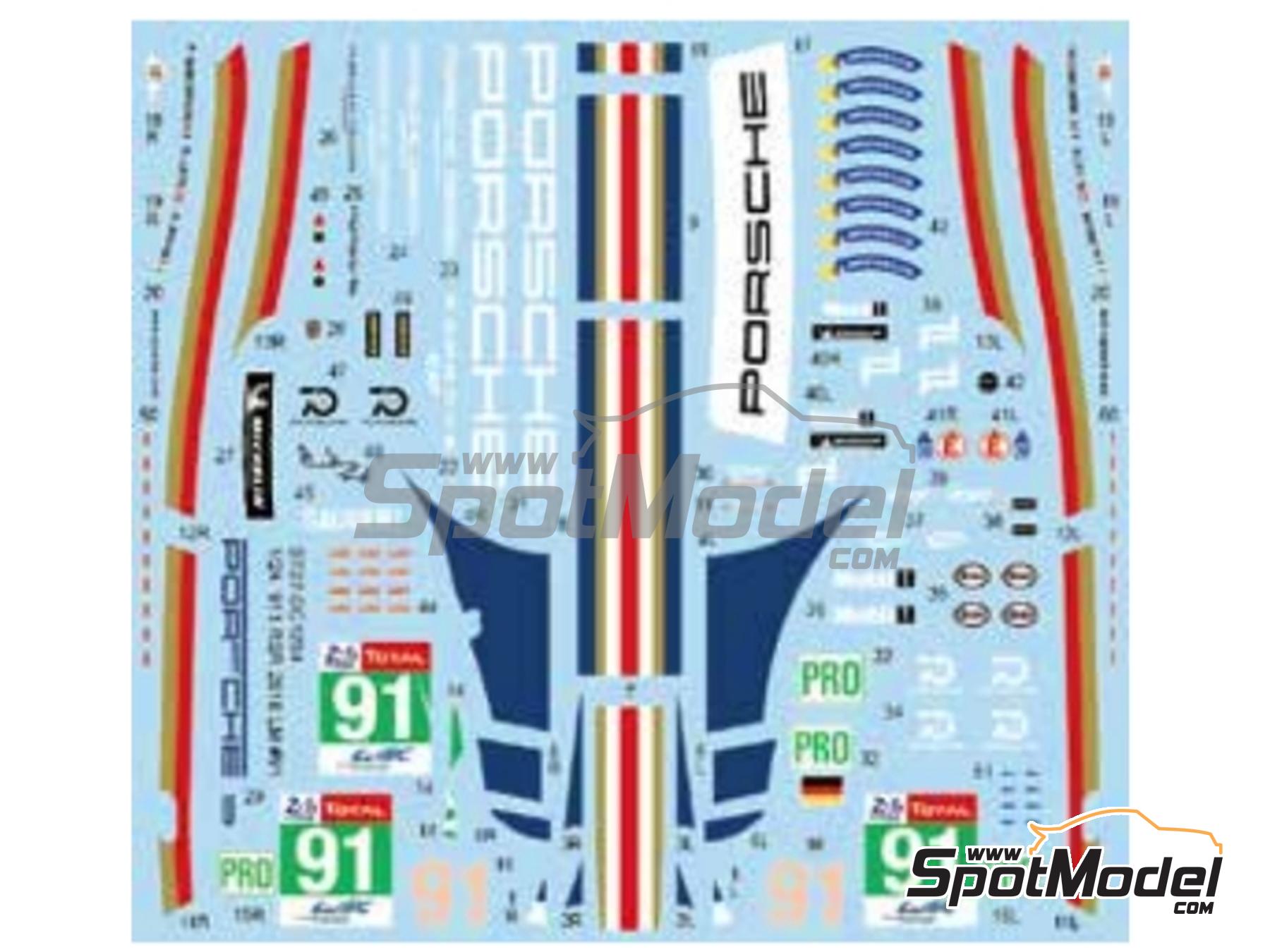 Image 1: Porsche 911 RSR Porsche GT Team - 24 Hours Le Mans 2018 | Marking / livery in 1/24 scale manufactured by Studio27 (ref.&nbsp;ST27-DC1254, also 4545310021568 and DC1254)