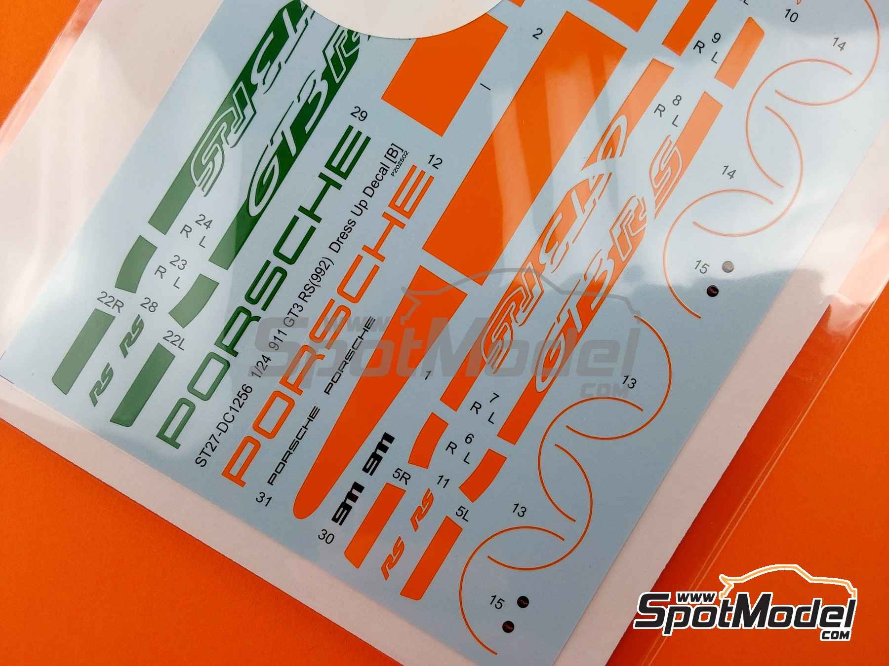 Image 5: Porsche 911 992 GT3 RS Dress Up (set B) | Marking / livery in 1/24 scale manufactured by Studio27 (ref. ST27-DC1256, also 4545310021650 and DC1256)