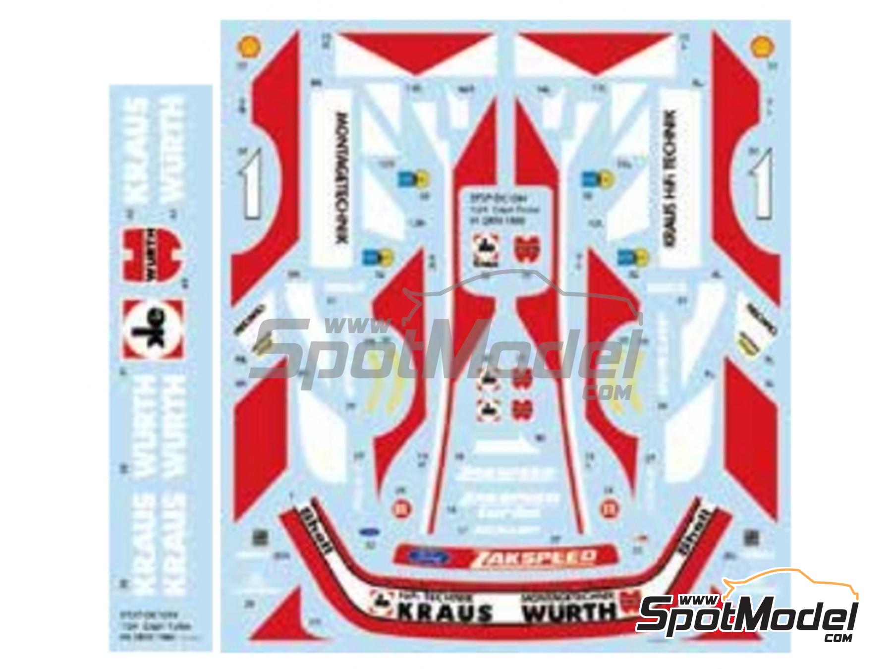 Image 1: Ford Capri Turbo Group 5 Zakspeed Team sponsored by Kraus, Wurth - Deutsche Rennsport Meisterschaft DRM 1980 | Marking / livery in 1/24 scale manufactured by Studio27 (ref.&nbsp;ST27-DC1264, also 4545310022220 and DC1264)