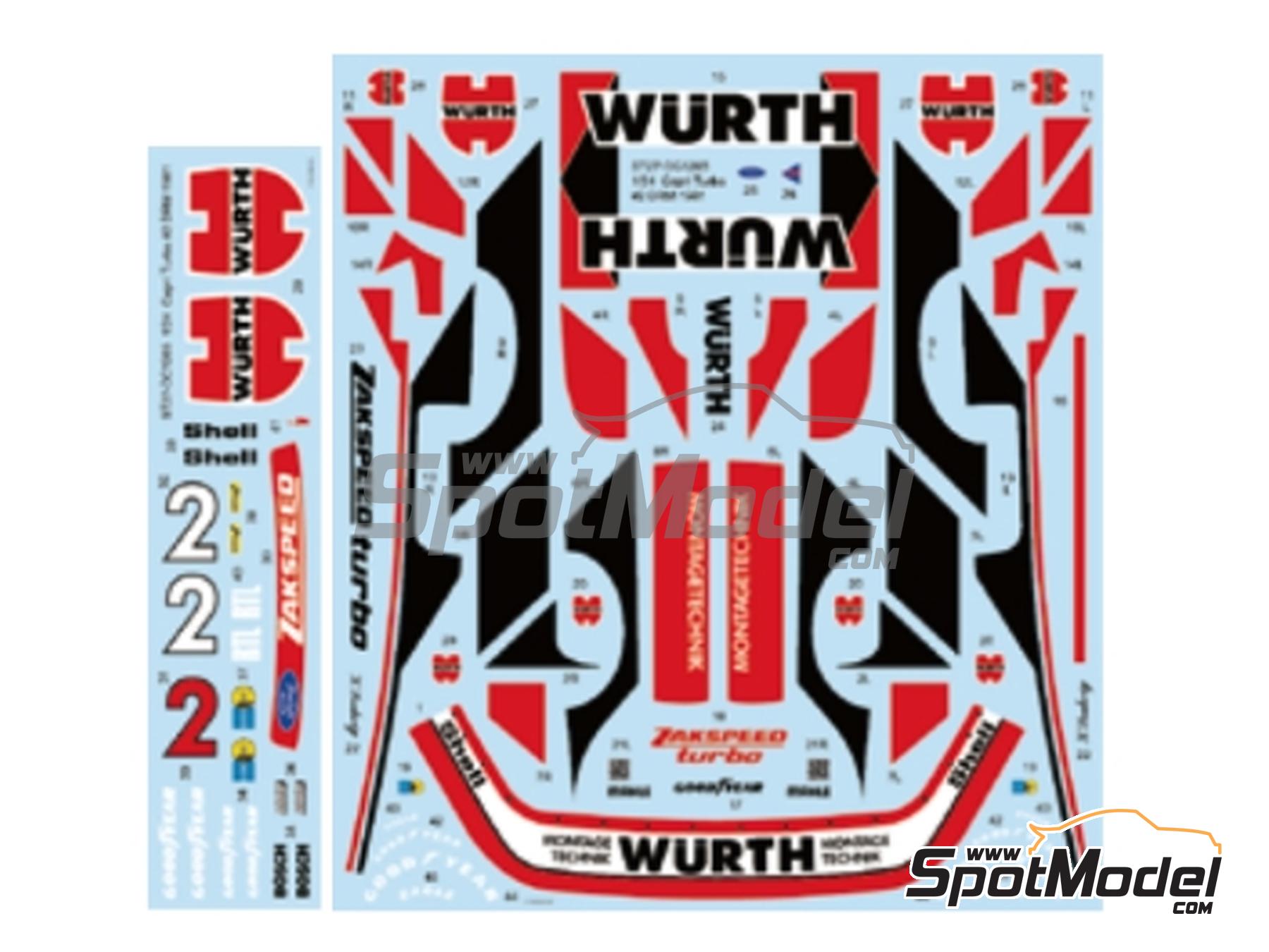 Image 1: Ford Capri Turbo Group 5 Zakspeed Team sponsored by Wurth - Deutsche Rennsport Meisterschaft DRM 1981 | Marking / livery in 1/24 scale manufactured by Studio27 (ref.&nbsp;ST27-DC1265, also 4545310022237 and DC1265)