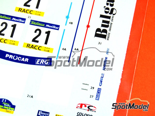 Image 6: Subaru Impreza WRC Procar Rally Team sponsored by Bulgari - Catalunya Costa Brava Rally - Rally of Spain 2000 | Marking / livery in 1/24 scale manufactured by Studio27 (ref.&nbsp;ST27-DC404, also DC404)