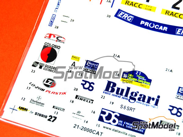 Image 7: Subaru Impreza WRC Procar Rally Team sponsored by Bulgari - Catalunya Costa Brava Rally - Rally of Spain 2000 | Marking / livery in 1/24 scale manufactured by Studio27 (ref.&nbsp;ST27-DC404, also DC404)