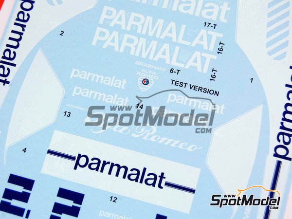 Image 2: Brabham Alfa Romeo BT46 Brabham Racing Organisation Team sponsored by Parmalat - South African Formula 1 Grand Prix, Test version 1978 | Marking / livery in 1/20 scale manufactured by Studio27 (ref.&nbsp;ST27-DC571C, also 4545310405719 and DC571C)