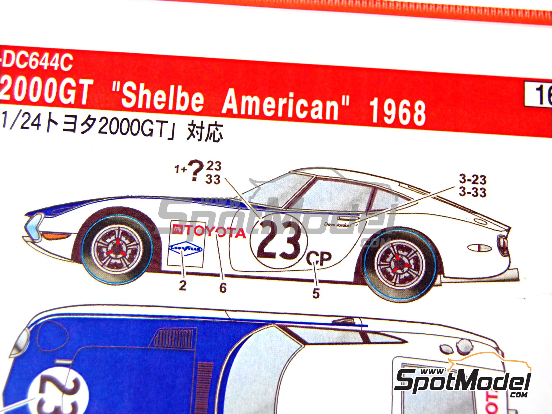 Studio27 DC644C: Marking / livery 1/24 scale - Toyota 2000GT