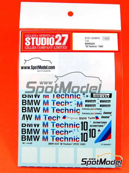 Spa 1984 Decal for Tamiya 1/24 Studio27 ST27-DC698C BMW635 "WURTH" #4 24 Hrs 