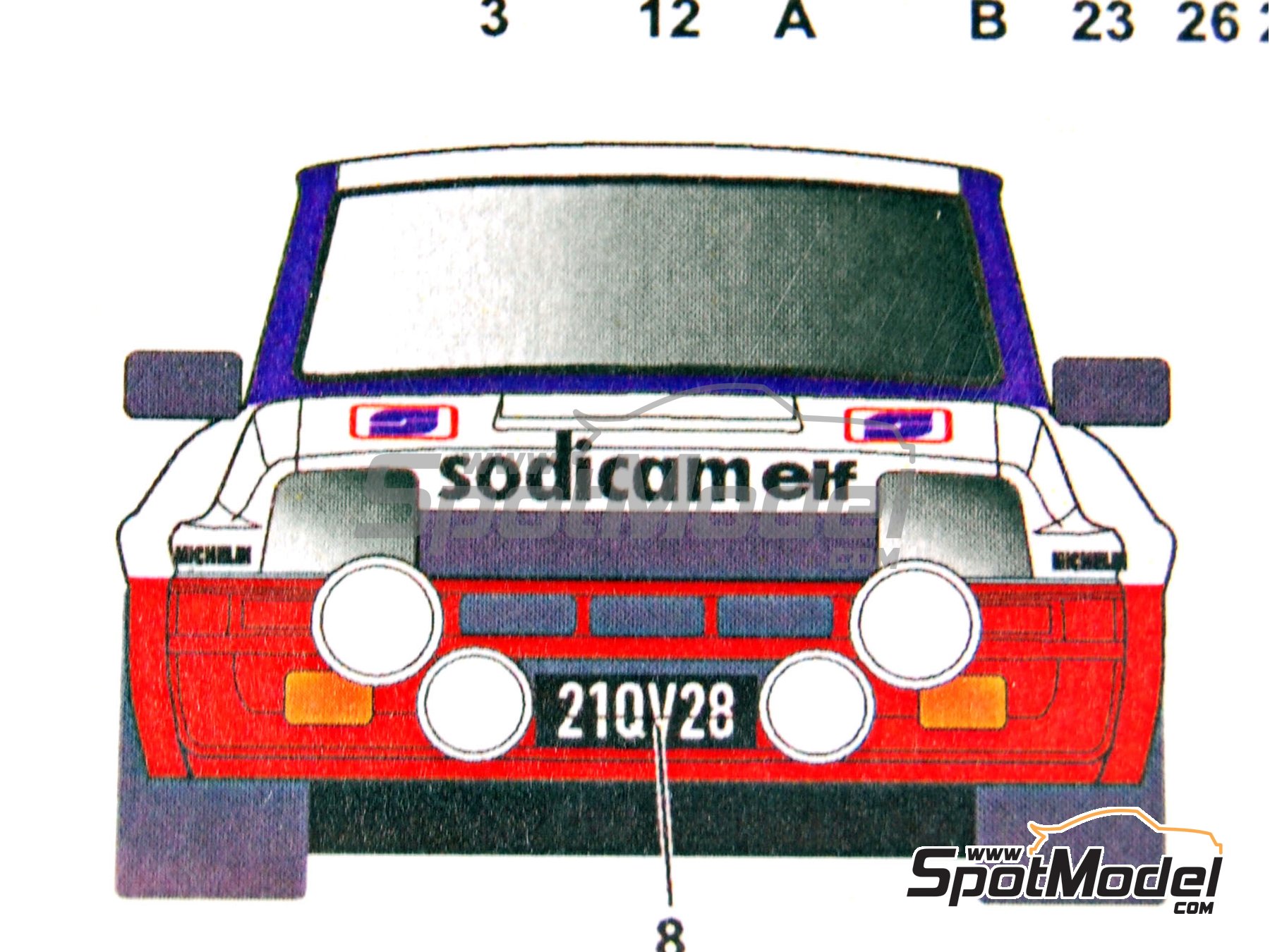 Image 13: Renault 5 Turbo Equipo Renault Sodicam Elf patrocinado por Sodicam - Rally Tour de Corse 1982 | Decoraci&oacute;n en escala&nbsp;1/24 fabricado por Studio27 (ref.&nbsp;ST27-DC707C, tambien 4545310007074 y DC707C)