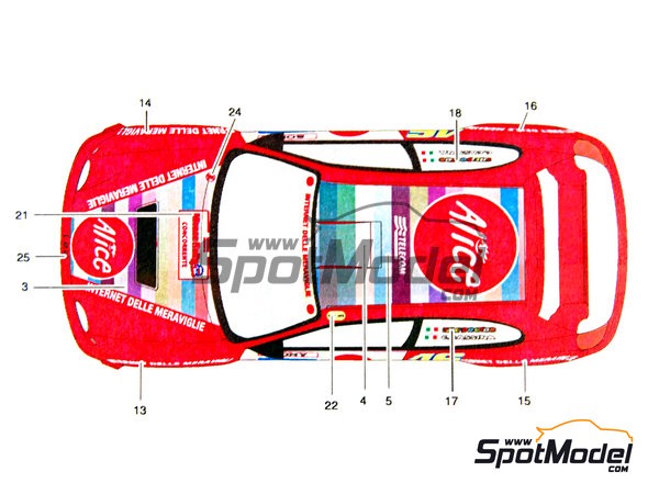 Image 2: Toyota Corolla WRC patrocinado por Alice - Rally de Monza 2004 | Decoraci&oacute;n en escala&nbsp;1/24 fabricado por Studio27 (ref.&nbsp;ST27-DC732C, tambien 4545310407324 y DC732C)