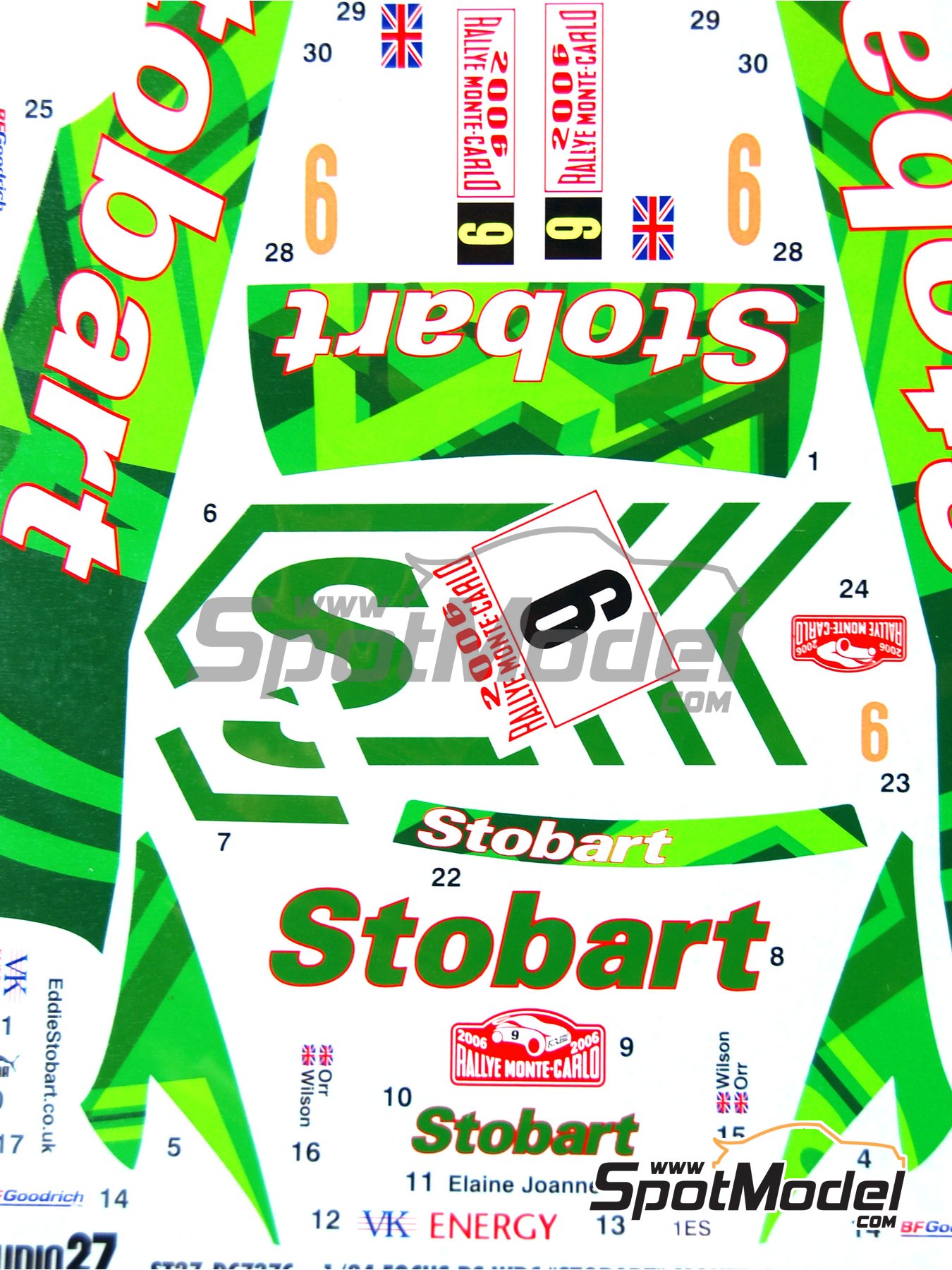 Studio27: Marking / livery 1/24 scale - Ford Focus RS sponsored by Stobart # 9 - Matthew Wilson (GB) + Michael Orr (GB) - Monte Carlo Rally - Rallye  Automobile de Monte-Carlo 2006 -