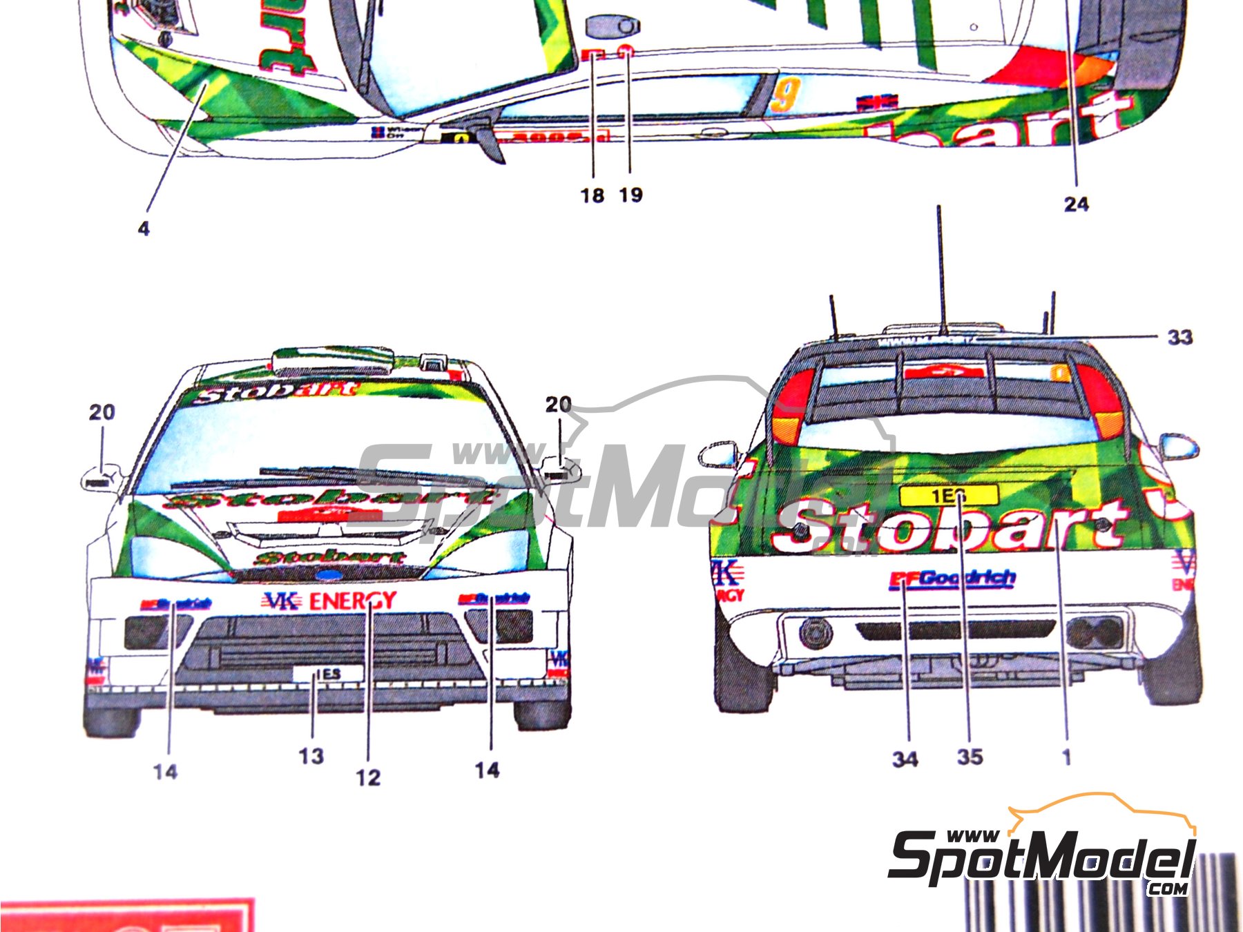 Image 12: Ford Focus RS patrocinado por Stobart - Rally de Monte Carlo - Rallye Automobile de Monte-Carlo 2006 | Decoraci&oacute;n en escala&nbsp;1/24 fabricado por Studio27 (ref.&nbsp;ST27-DC737C, tambien 4545310407379 y DC737C)