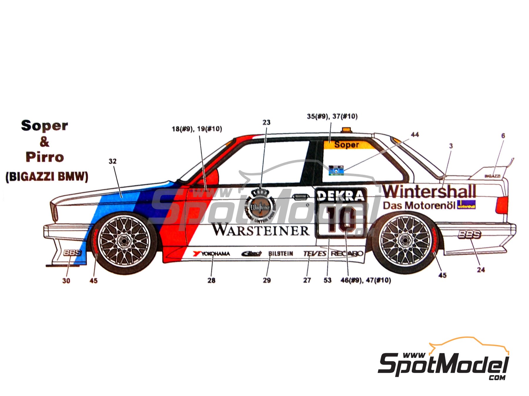 Image 2: BMW M3 Sport Evo patrocinado por Warsteiner - DTM - Deutsche Tourenwagen Masters 1992 | Decoraci&oacute;n en escala&nbsp;1/24 fabricado por Studio27 (ref.&nbsp;ST27-DC752C, tambien 4545310407522 y DC752C)