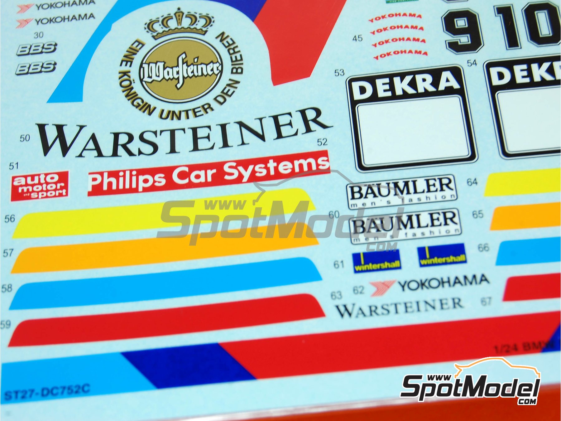 Image 7: BMW M3 Sport Evo patrocinado por Warsteiner - DTM - Deutsche Tourenwagen Masters 1992 | Decoraci&oacute;n en escala&nbsp;1/24 fabricado por Studio27 (ref.&nbsp;ST27-DC752C, tambien 4545310407522 y DC752C)