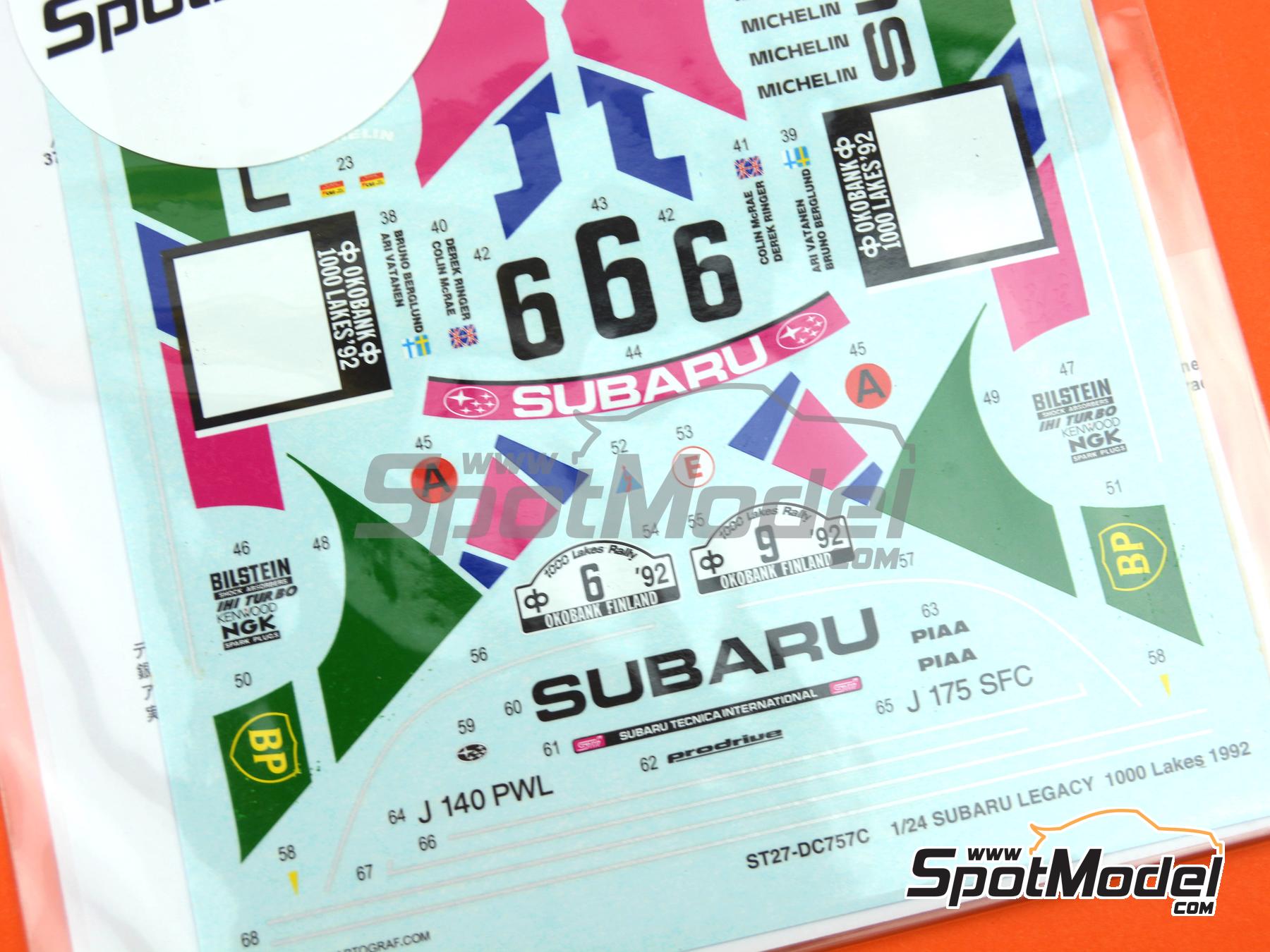 Image 5: Subaru Legacy RS Subaru Rally Europe Team sponsored by BP - 1000 Lakes Finland Rally 1992 | Marking / livery in 1/24 scale manufactured by Studio27 (ref.&nbsp;ST27-DC757C, also 4545310407577 and DC757C)