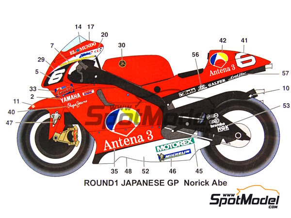 Studio27 DC788: Marking / livery 1/12 scale - Yamaha YZR500