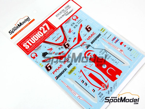 Studio27 ST27-DC790 RC211V "Pramac" #6 Moto GP 2003 Decal for Tamiya 1/12 