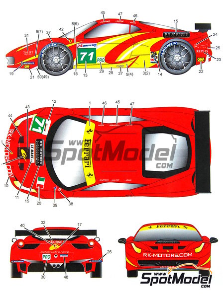 Studio27 DC895: Marking / livery 1/24 scale - Ferrari 458