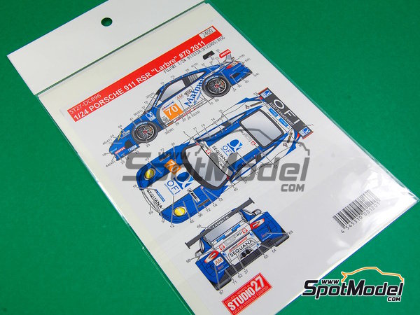 Image 1: Porsche 911 GT3RSR Larbre Competition Team sponsored by Matmut - 24 Hours Le Mans 2011 | Marking / livery in 1/24 scale manufactured by Studio27 (ref.&nbsp;ST27-DC896, also 4545310001201 and DC896)