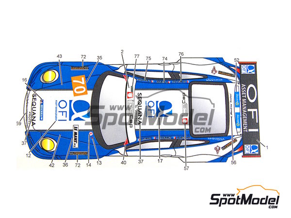 Image 4: Porsche 911 GT3RSR Larbre Competition Team sponsored by Matmut - 24 Hours Le Mans 2011 | Marking / livery in 1/24 scale manufactured by Studio27 (ref.&nbsp;ST27-DC896, also 4545310001201 and DC896)